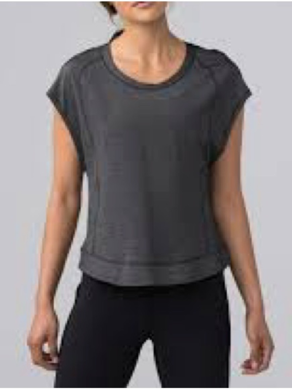 Lululemon Pace Perfect Short Sleeve Running Top Heathered Black NWOT Size 12